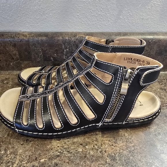 SPRING STEP L'ARTISTE BLACK STRAPPY SANDAL Euro 39 US 8 - 8.5 NWOB - Picture 2 of 8